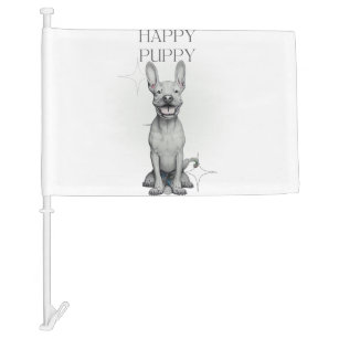 Happy puppy - Dog owners design -Puppies Lovers By Car Flag