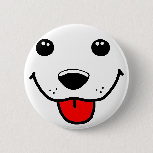 Happy Puppy Face Button (Front)
