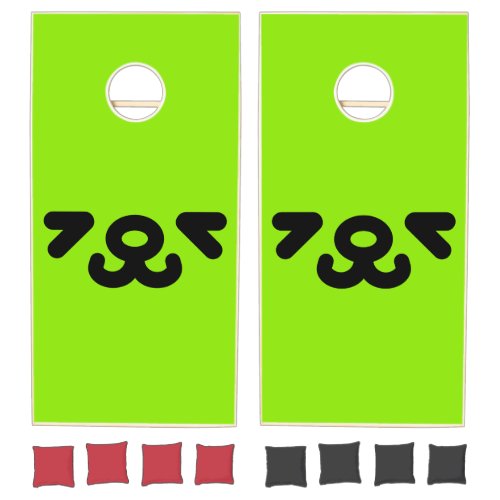 Happy Puppy Face Green Cornhole Set