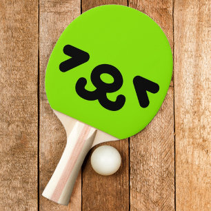 Happy Puppy Face Green Ping Pong Paddle