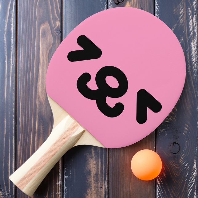 Happy Puppy Face Light Pink Ping Pong Paddle (Creator Uploaded)