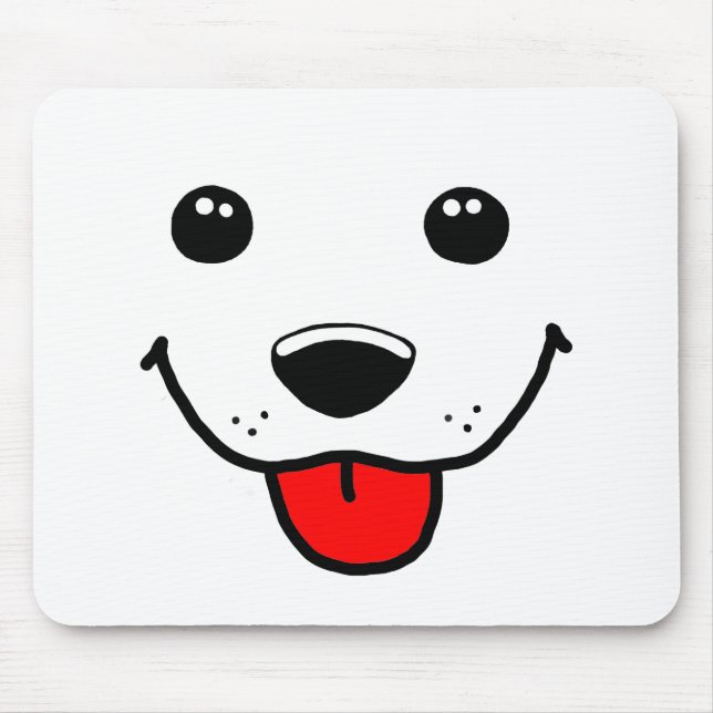 Happy Puppy Face Mouse Pad (Front)