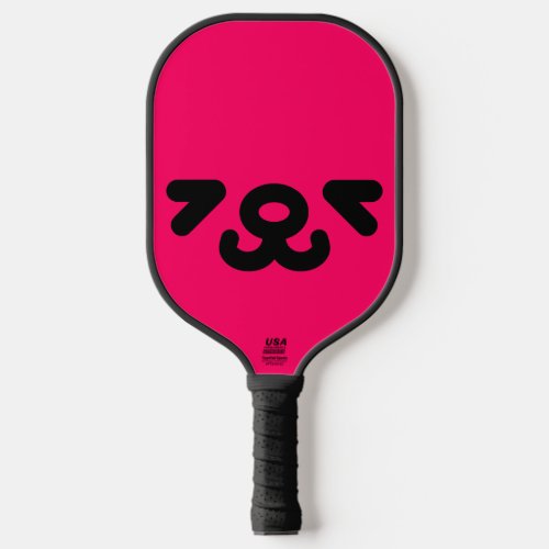 Happy Puppy Face Pink Pickleball Paddle