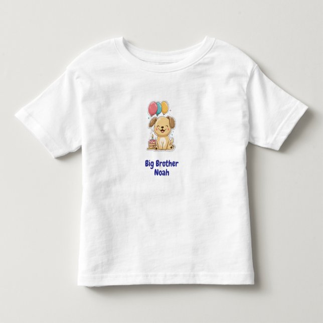 Happy Puppy, Let's Pawty, 1st Birthday, Brother,  Toddler T-shirt (Front)