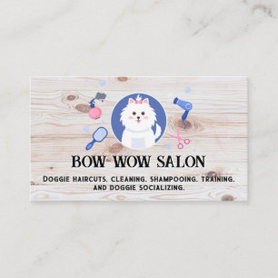 Happy Puppy Salon Wooden Boards Business Card