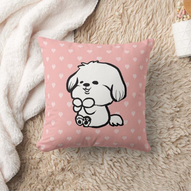 Happy puppy throw pillow (Blanket)