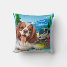 Happy Puppy Throw Pillow