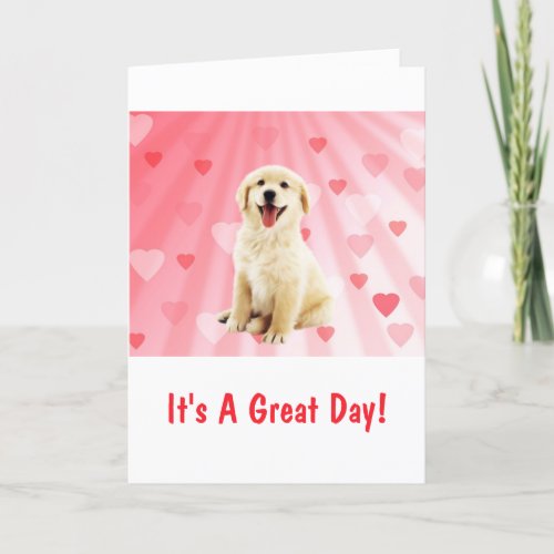 Happy Puppy Valentines Day Holiday Card