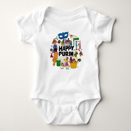 Happy Purim  _ Baby  Baby Bodysuit