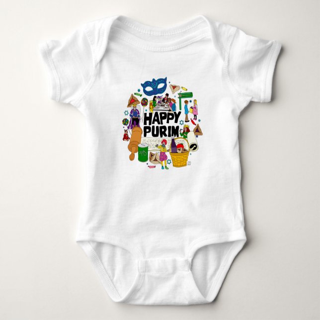 Happy Purim  - Baby  Baby Bodysuit (Front)