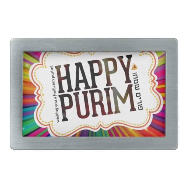 happy purim belt buckle (Front)