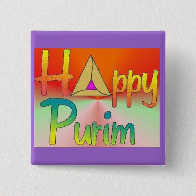 Happy Purim Button (Front)