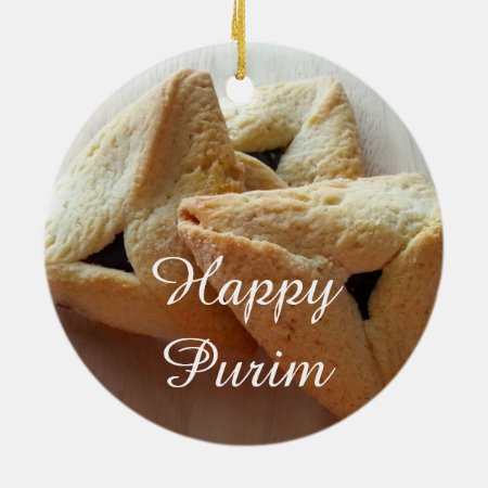 Happy Purim Ceramic Ornament