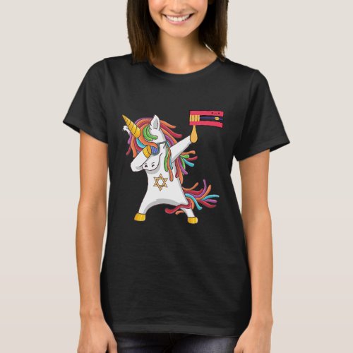 Happy Purim Day Costume Dabbing Unicorn Jewnicorn T_Shirt