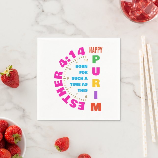 HAPPY PURIM Esther 4:14 For Such A Time As This  Napkins (Insitu)