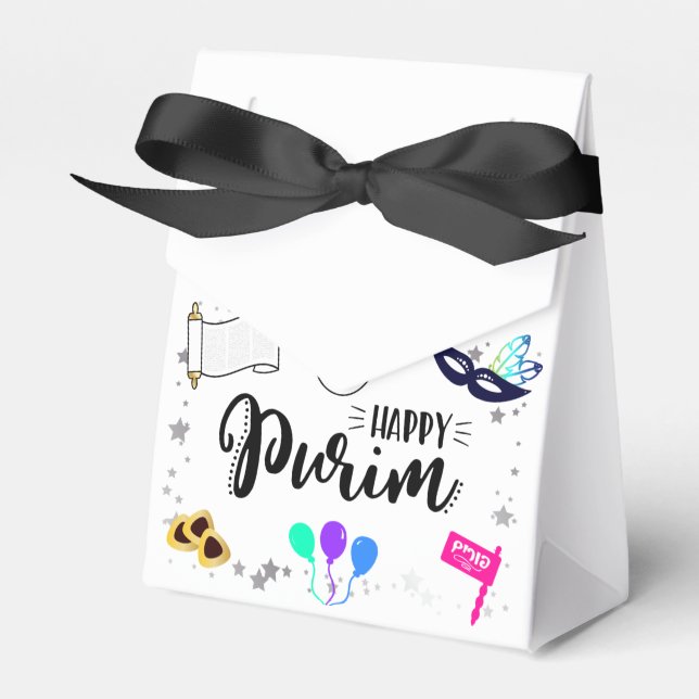 Happy Purim Favor Boxes (Front Side)