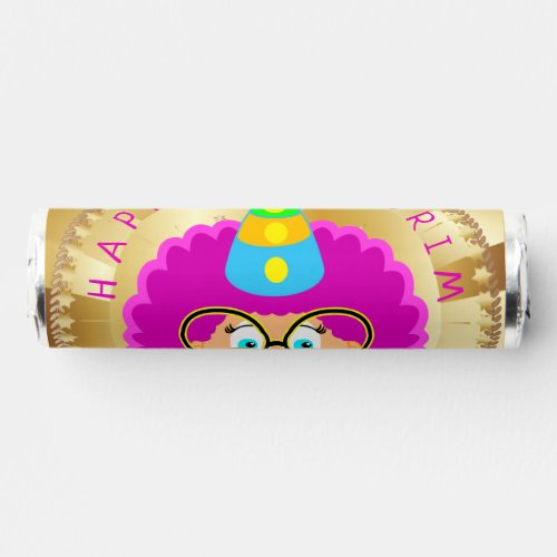 Happy Purim Festival Funny Clown Kids Party Gold  Breath Savers Mints