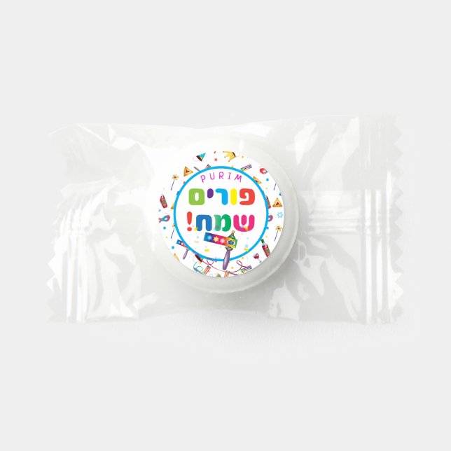 Happy Purim Festival Funny Toys Pattern Kids Party Life Saver® Mints (Front)