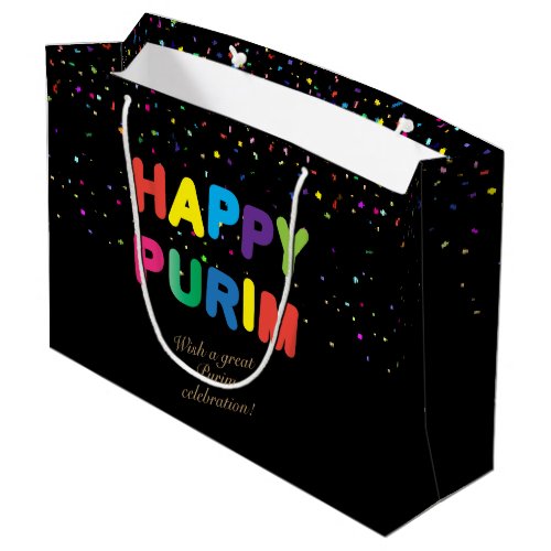 Happy Purim Festival Gifts Basket Vintage Holiday Large Gift Bag