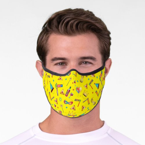 Happy Purim Festival Kids Party Gifts Pattern Premium Face Mask