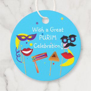 Happy Purim Festival Kids Party Holiday Gifts Favor Tags