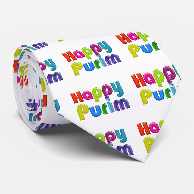 HAPPY PURIM funky t-shirt Tie (Rolled)