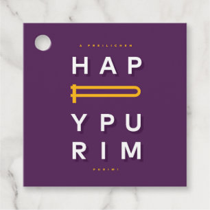 Happy Purim Gragger Favor Tags