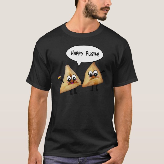 Happy Purim hamantaschen T-Shirt (Front)