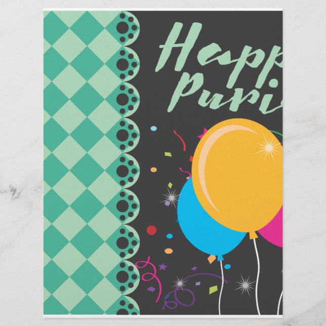 happy purim letterhead (Front)