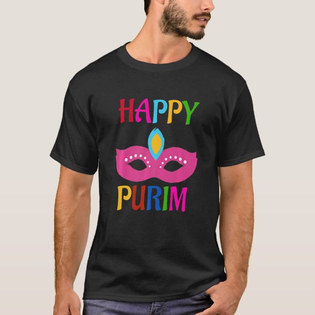 Happy Purim Mask T-Shirt (Front)