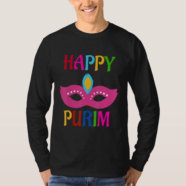 Happy Purim Mask  T-Shirt (Front)