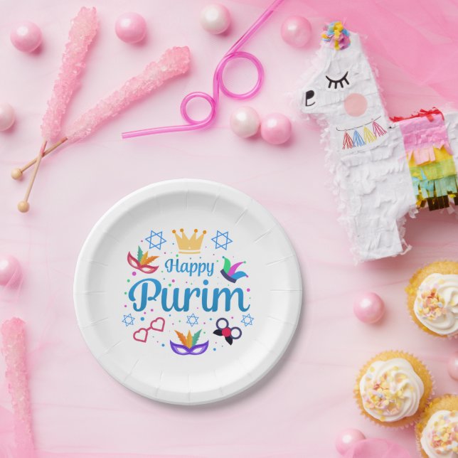 Happy Purim  Paper Plates (Party)