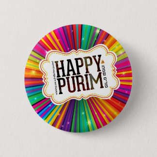 happy purim pinback button