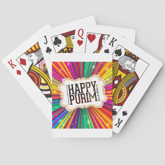 happy purim poker cards (Back)