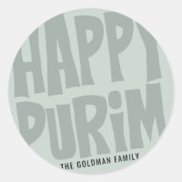 Happy Purim Round Sticker