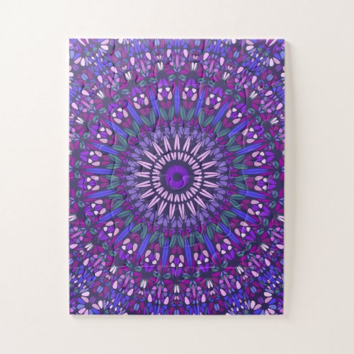 Happy Purple and Colorful Mandala Jigsaw Puzzle