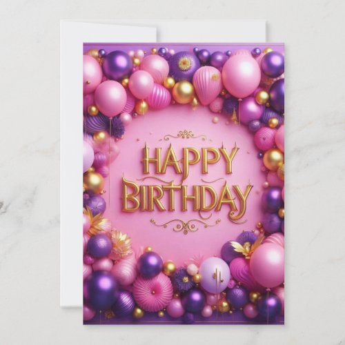 Happy Purple Birthday Invitation