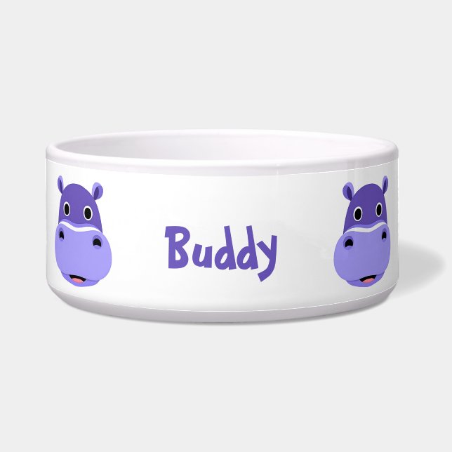 Happy Purple Hippo Face Bowl (Front)