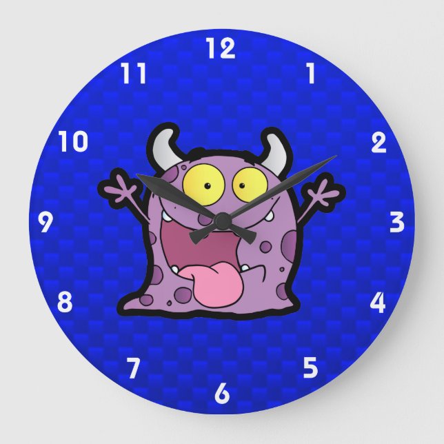 Happy Purple Monster; Blue Large Clock (Front)