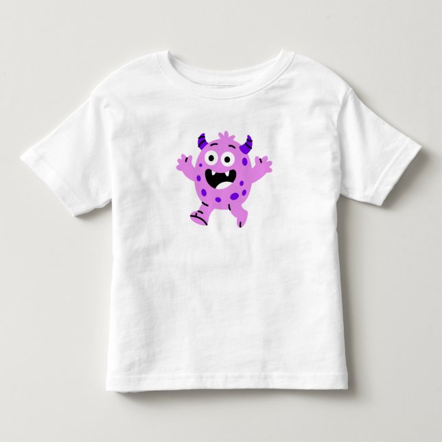Happy Purple Monster Kids Toddler T-shirt (Front)