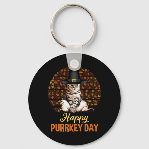 Happy Purrkey Day Keychain