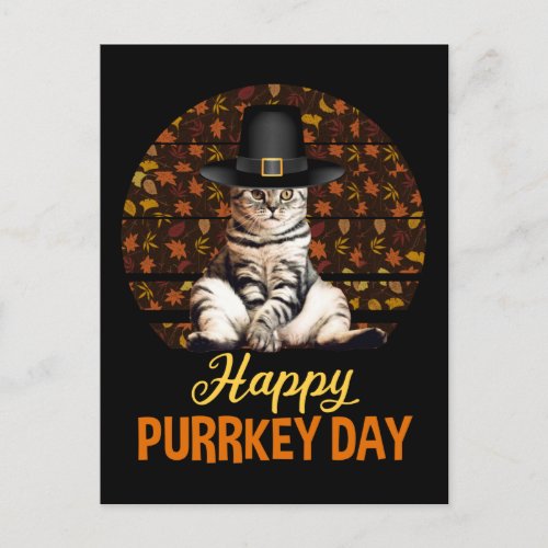 Happy Purrkey Day Postcard