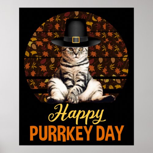 Happy Purrkey Day Poster