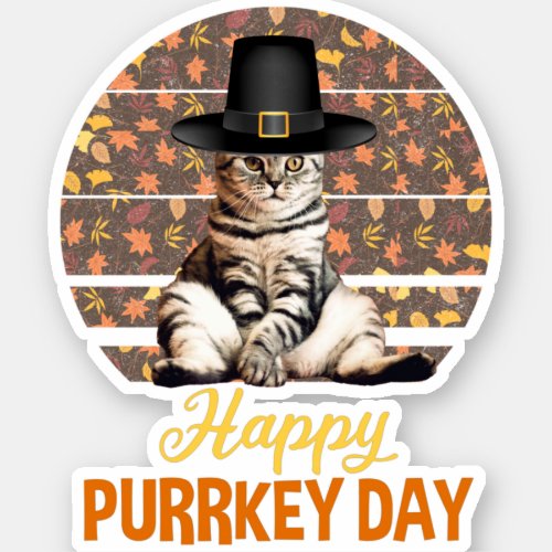 Happy Purrkey Day Sticker