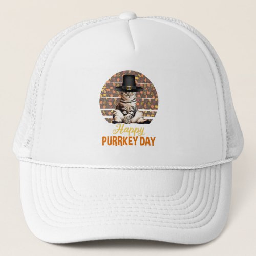 Happy Purrkey Day Trucker Hat