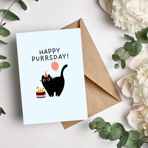 Happy Purrsday Cat Birthday Card