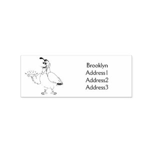 Happy quail with eggs cartoon rubber stamp