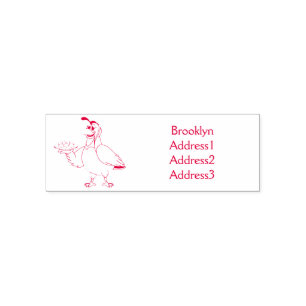 Happy quail with eggs cartoon self-inking stamp
