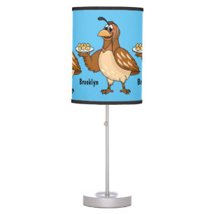 Happy quail with eggs cartoon  table lamp
