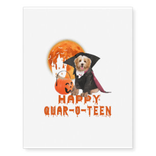 Happy Quaroteen Havanese Dog Halloween Dog Vampire Temporary Tattoos